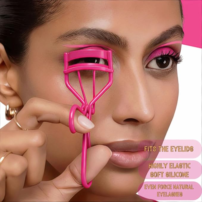 Professional Eyelash Curler with Lash Comb – Award-Winning Design – Pinch-Free, Effortless Curl for a Lash-Lift Effect in Seconds, Perfect for Home or Travel, Rose