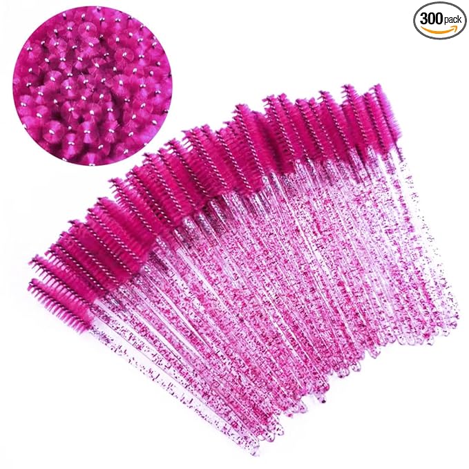 Pimoys 300 pcs Disposable Eyelash Mascara Brushes, Wands Applicator Eyebrow Brush Makeup Kit, Eyebrow Castor Oil Brush Makeup Tool