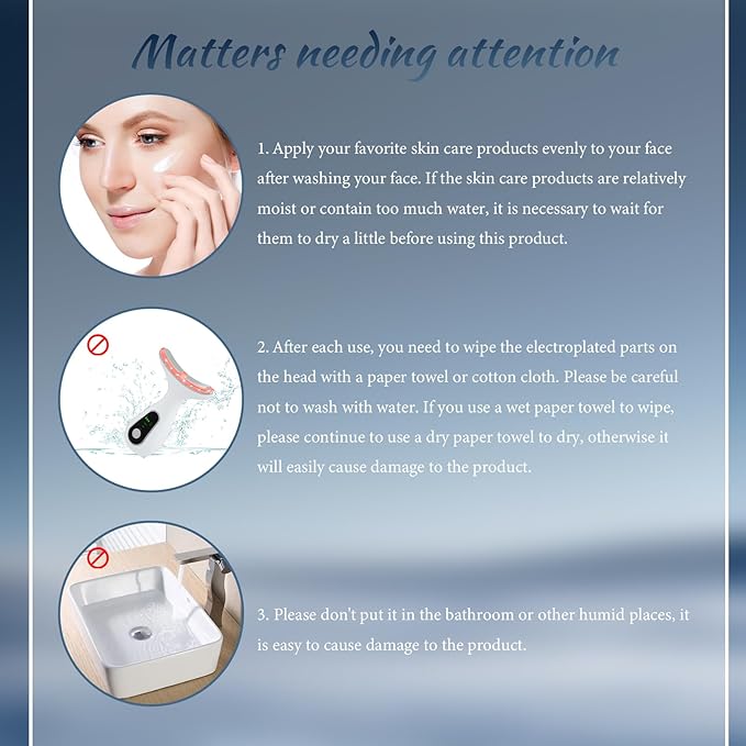 Face Massager Tool, Facial and Neck Massager Beauty 3-in-1 Triple Action Light, Thermal, and Vibration for Skin Care Face Sculpting Tool (White)