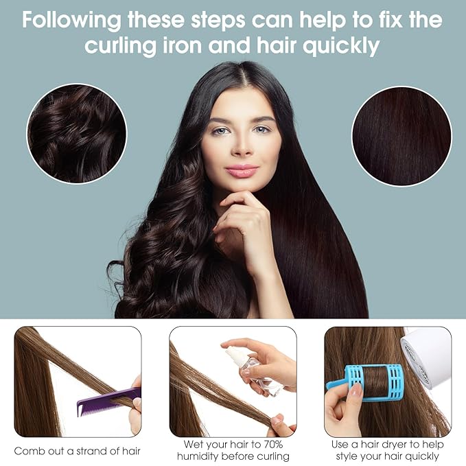 WILLBOND 65 Pieces Magnetic Hair Rollers Set Plastic Rollers Curlers with Clips 4 Sizes for Long Medium Short Hair, Duck Clips Hairnet Hairdressing Styling Tool(Blue)