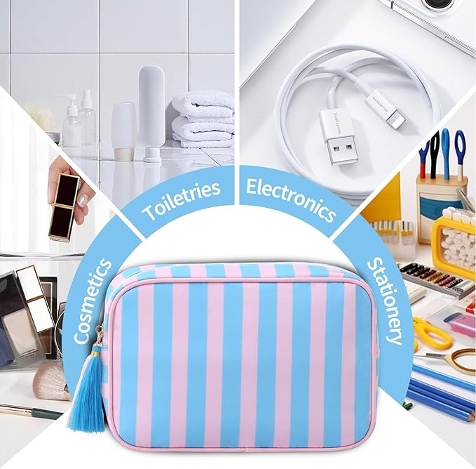 Makeup Bag Travel Cosmetic Bag Organizer Tassel Toiletry Bag Large Canvas Zipper Pouch Mahjong Tile Bag