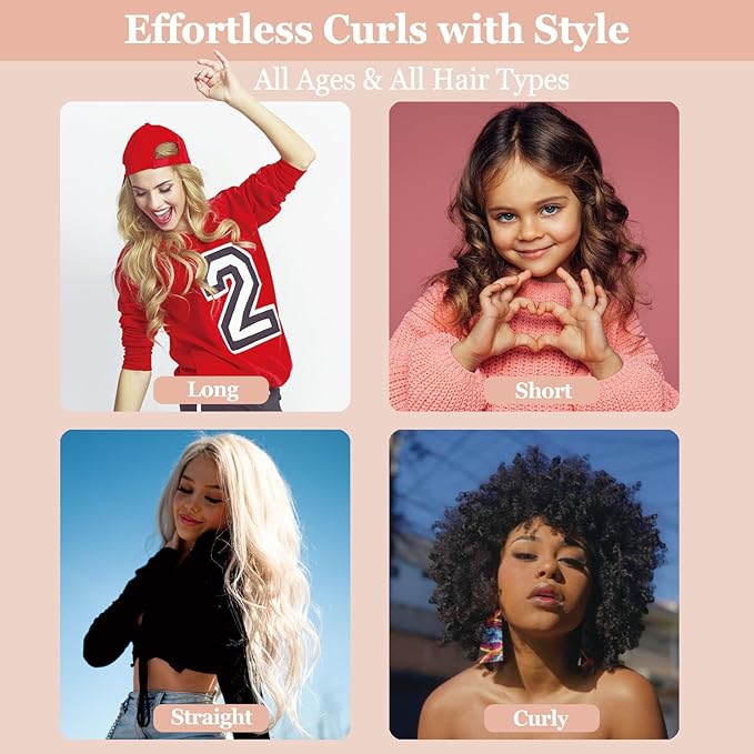 Heatless Curls Overnight, 70'' Velvet Hair Curlers for Long Hair, No Heat Hair Rollers - Pink