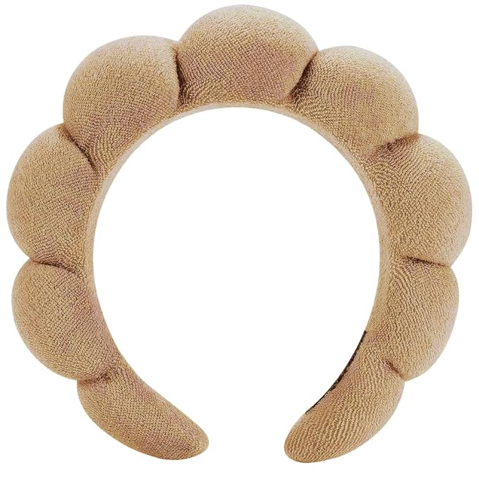 HitModa Spa Headbands for Washing Face or Facial, Makeup Headband for Women, Skincare Hair band, Puffy Terry Cloth Face Washing Head band for Maskup, Skin Treatment