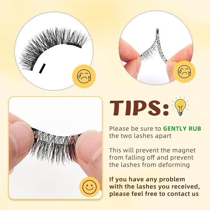 QUEWEL Magnetic Eyelashes with Applicator Reusable No Glue Needed Magnetic Lashes Cat Eye Natural Look Lashes Kit Easy to Wear and Remove(NZH G01)