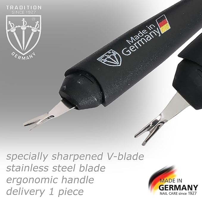 3 Swords Germany - Brand Quality Cuticle Knife Trimmer Remover Cutter (1pc.) and Cuticle Pusher Scratcher (1 pc.) Made in Germany