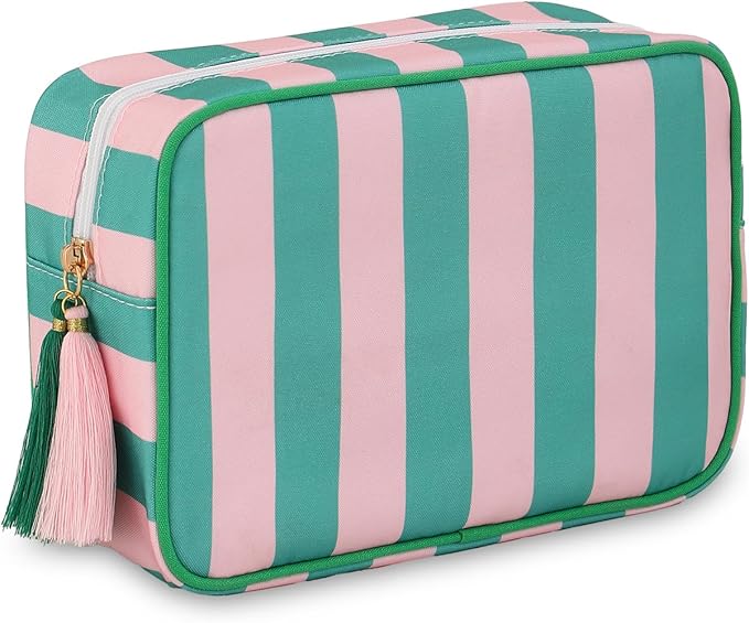 Makeup Bag Travel Cosmetic Bag Organizer Tassel Toiletry Bag Large Canvas Zipper Pouch Mahjong Tile Bag