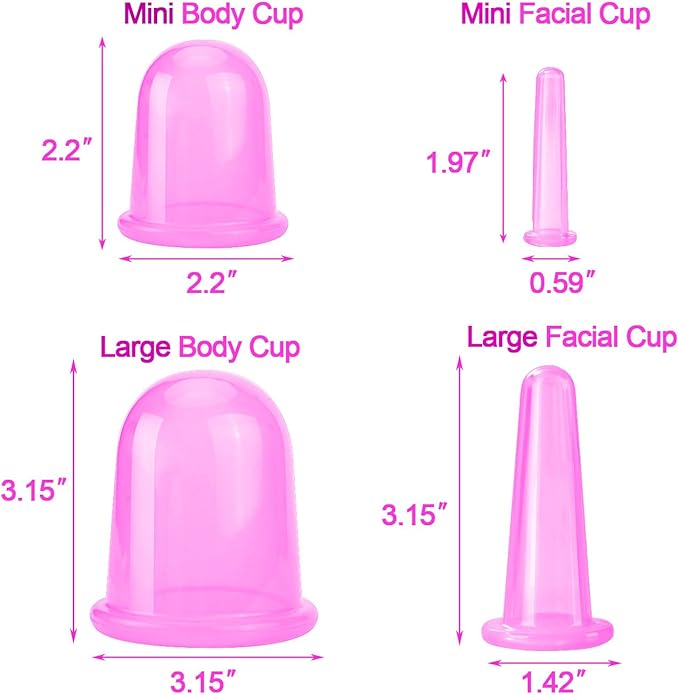 500-miles Cupping Therapy Sets 7Pcs Silicone Anti Cellulite Cup Vacuum Suction Massage Cups Facial Cupping Sets Body and Face Massager for Adults Home Use