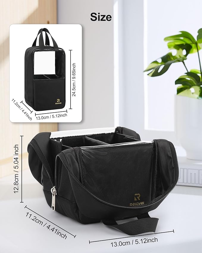 MONSTINA Makeup Brush Bag, Travel Makeup Brush Case Portable Large Makeup Brush Holder Marker Organizer Pro Makeup Artist Bags Sets Clear Cosmetic Bags Dust-Proof