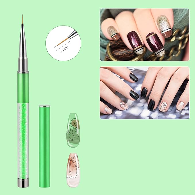 Artdone Nail Art Brushes Set,6PCS Nail Art Liner Brushes For Gel Nail polish Design pen,Nail Drawing Pens For Nail Art Tools Design Pen Small Detail Brushes