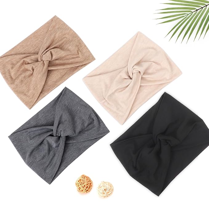 Extra Wide Headbands for Women Large Turban Headband Non Slip Boho Elastic Hairband Hair Twisted Knot Head Bands Accessories
