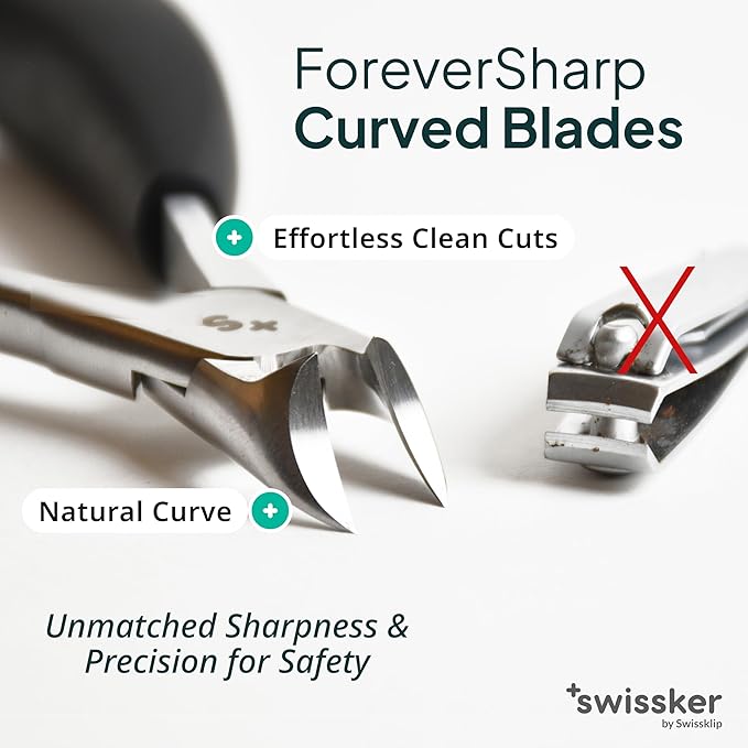 Swissker by Swissklip Heavy Duty Toenail Clippers for Men and Women – Professional Ergonomic Large Toe Nail Cutter & Trimmer for Thick Nails Seniors, Long Handle Toe Nail Clipper – 2 Pack
