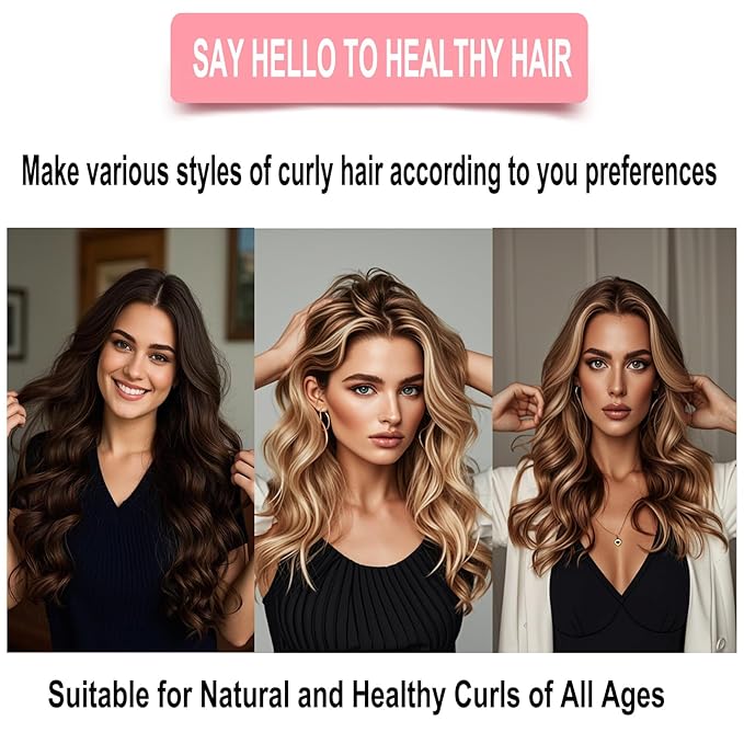 Satin Heatless Hair Curler Set, Heatless Curls Overnight, Hair Rollers for Soft Curls, No Heat Curlers to Sleep in, Curling Rod Headband with Hair Bonnet & Clip & Scrunchies (Travel Packing)
