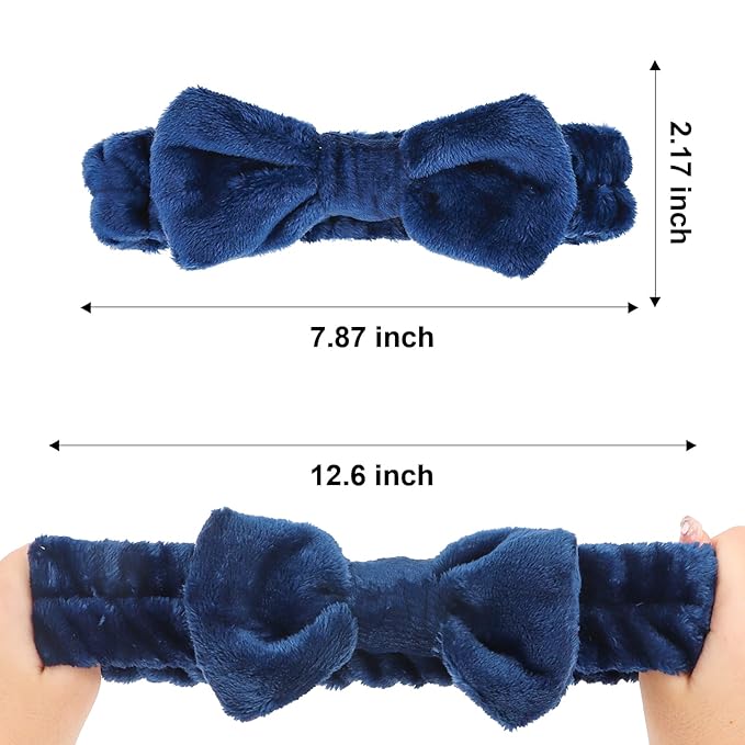Semato 8Pcs Navy Blue Spa Headband Bachelorette Party Favors Set Skincare Headbands for Women Gifts and Party Supplies (navy blue)