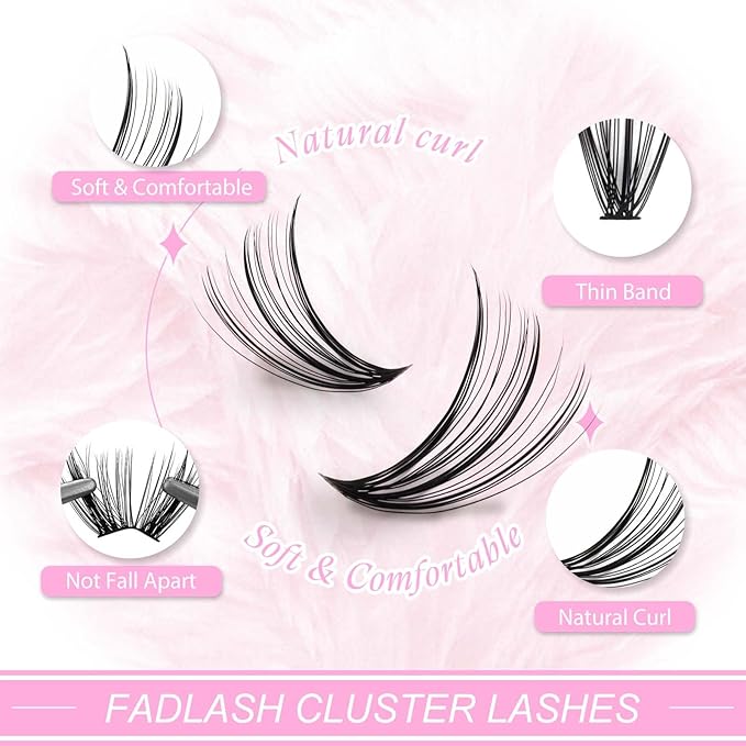 Cluster Lashes Large Tray 30D DIY Eyelash Extension D Curl Individual Lashes Cluster Faux Mink Black Lash Clusters Pre Made Volume Lashes Professional Makeup (30D-0.07-D, 8-16mm)