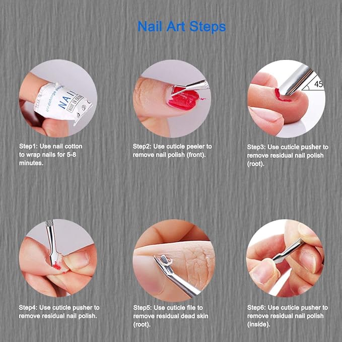 Professional Cuticle Pusher and Cutter, Cuticle Trimmer & Cuticle Remover, 2-Piece Manicure Tools Set for Fingernail and Toenail