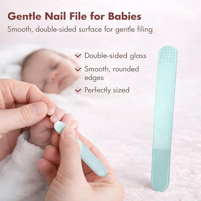 Baby Nail Kit, 4-in-1 Baby Nail Care Set with Cute Case, Baby Nail Clippers, Scissors, Nail File & Tweezers, Baby Manicure Kit and Pedicure kit for Newborn, Infant, Toddler, Kids-Owl Pink