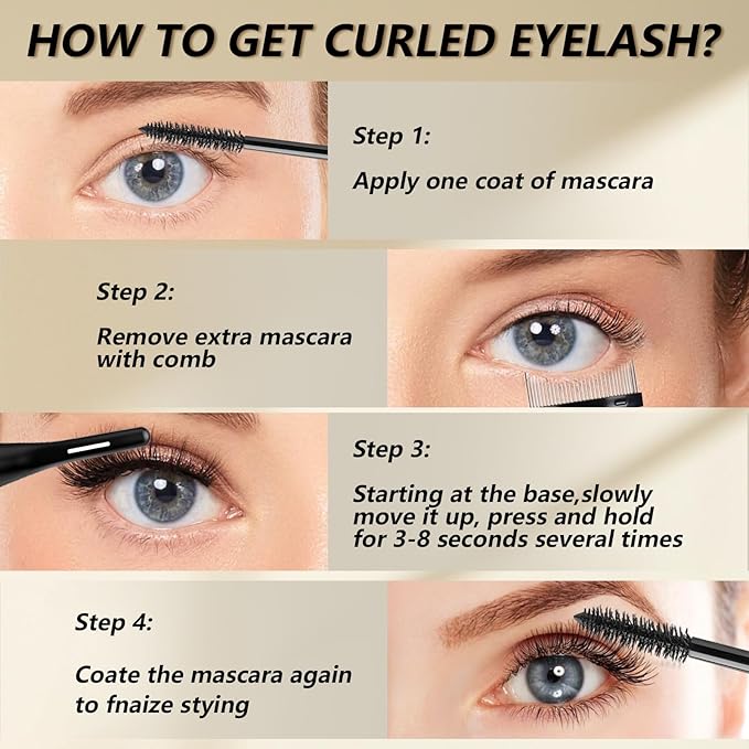 Heated Eyelash Curler - Heated Lash Curler Electric Eyelash Curler 4 Temp Settings for Makeup Tools for Achieving A Natural Curl and Long Lasting Eyelashes, Designed for Women, Black