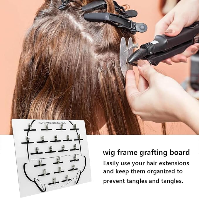 Acrylic Hair Extension Stand.Misforu Wigs Display Rack Stand Wig Extension Holder for Hair Extensions Multi Function Wig Display Holder for Hairdresser Hair Salon (Hair Extension Placement Board)