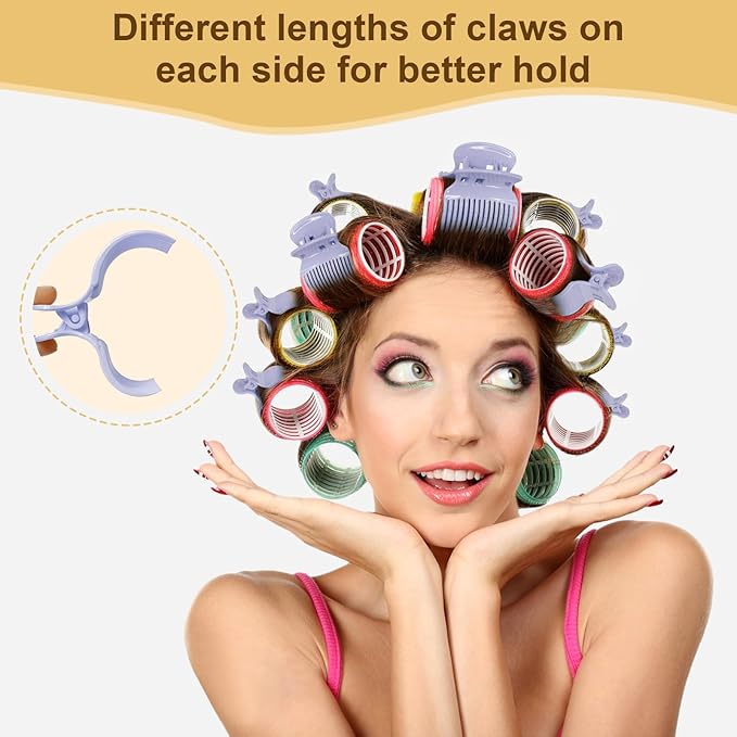 Hot Roller Clips -10PCS Hair Roller Clip - Replacement Roller Clips for Women Girls Hair Section Styling - Hair Curler Claw Clip - Purple