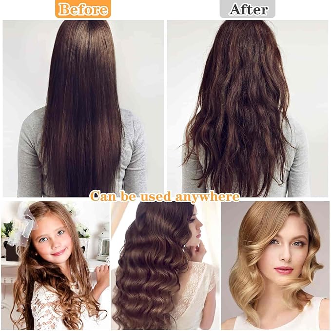 Self Grip Hair Rollers Curlers Set - 24 Pieces with 3 Sizes (4 Jumbo, 4 Large & 4 Medium) and 12 Clips for All Hair Types