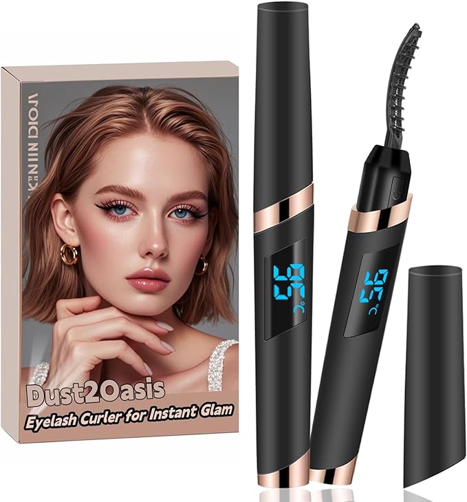 Heated Eyelash Curler, Electric Eyelash Curler, Rechargeable Lash Curler for Makeup Natural Curling Eye Lashes and 24 Hours Long Lasting - Black 2026 Updated New Model B