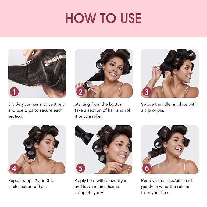 HYOUJIN 18pc Self-Grip Ceramic Ionic Thermal Hair Rollers,Hair Rollers for Salon Quality Hair Blowout Look for Long or Short Hair,Roller Set Perfect for Sleeping In(White)(60mm,48mm,36mm)
