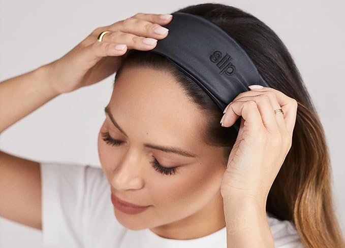 SLIP Glam Band Black – Ultra-Smooth Hair Tie for Gentle Hold, Prevents Creases & Breakage, Ideal for Sleep, Workouts & Everyday Styling, Durable & Luxurious Hair Accessory