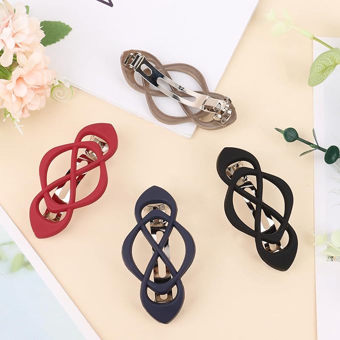 Hair Barrettes for Women 4packs Hair Clips French Hair Barrette Clip for Girls Vintage Hair Clips for Thick Thin Long Short Hair Stylish Hair Accessories for Women Girls