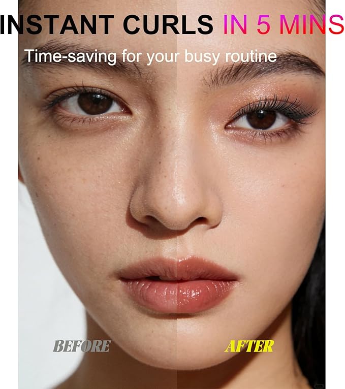 Heated Eyelash Curlers with Battery Indicator, Electric Eyelash Curler 3 Temperature Modes LED Display USB Rechargeable Makeup Tools, Heated Lash Curler Ideal Christmas Gift for Women MB-1