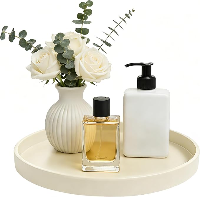 2 Pack 9" Bathroom and Vanity Tray, ABS Bathroom Counter Organizer， Coffee Table Decor for Perfume, Candles, Keys &More. Kitchen Countertop Organizer, Decorative Tray Soap Holder, Yellow