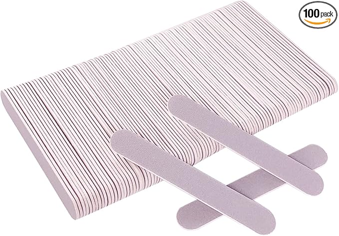 Mini Nail Files Bulk (100 Pcs), Double Sided Emery Board Nail File for Nature Nails, Manicure Tool Set Disposable Colorful Nail File for Home Salon Use Travel Size Men Women Kids Wood Board