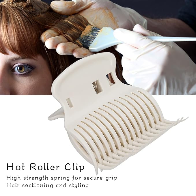 12PCS Hot Roller Clip, Replacement Hair Curler Claw Clips Women Girls Hair Sectioning Styling Tool for Hair Rollers Women Girls Hair Section Styling(White)