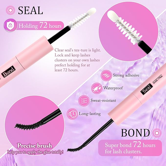 YIDUO Lashes Extensions Kit 3 Styles 8-18mm Wispy D Curly 40P+60P+80P Clusters Kit 720Pcs Individual Volume DIY Eyelash Extension Kit with Bond&Seal |Tweezers | Removers for Beginners