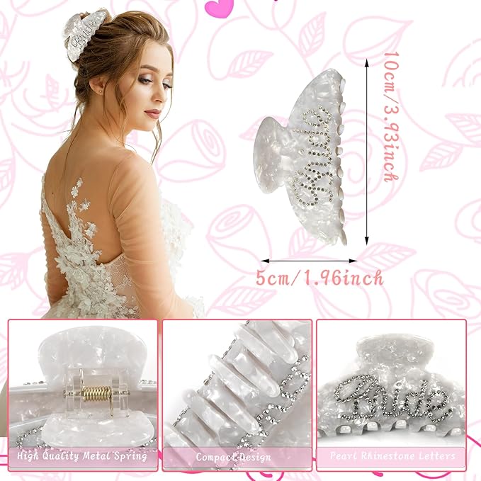 Bride to Be Gift Set - I Do Bride Slippers, Robe, Hair Claw, Makeup Bag - Bridal Shower & Wedding Gift