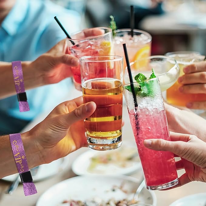 100 Pcs VIP Cloth Event Wristband, Disposable VIP Wristbands for Events, Colored VIP Wristbands Events,for Lightweight Concert,Club Entrance Wrist Strap Party Wristband Event (Color : Purple)