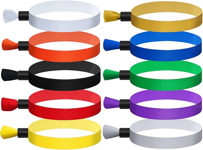 Comflora 100 Pcs Cloth Event Wristband, Disposable Wristbands for Events, Colored Wristbands Events,for Lightweight Concert,Club Entrance Wrist Strap Party Wristband Event (Color : ASSORTED COLOR)