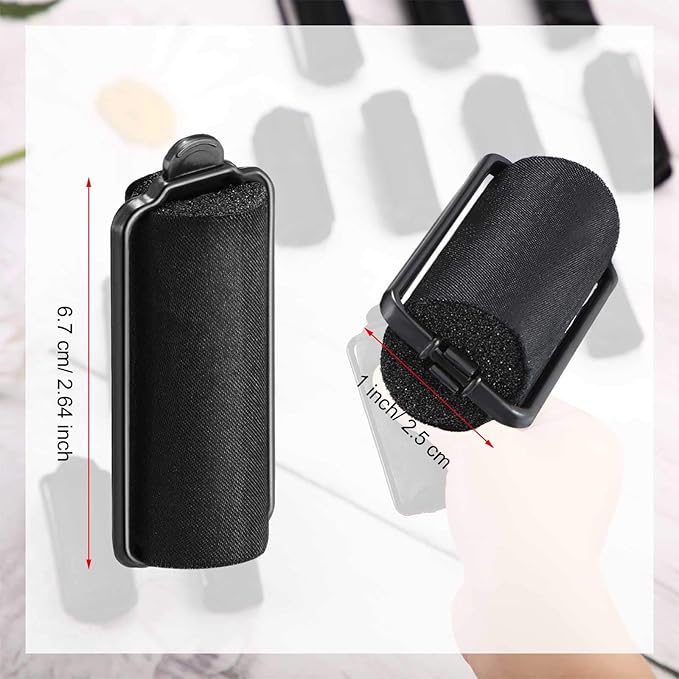WILLBOND 40 Pieces Sponge Hair Rollers 1 x 2.6 Inch Satin Rollers for Black Hair Soft Curler Flexible Styling Wave Curlers for Hairdressing Styling