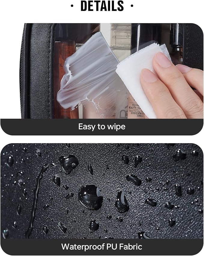 EACHY Clear Makeup Bag，Waterproof TSA Approved Toiletry Bag with Zipper for Women, Make Up Organizer and Skincare Pouch, Portable Car or Purse Bag for Travel Essentials