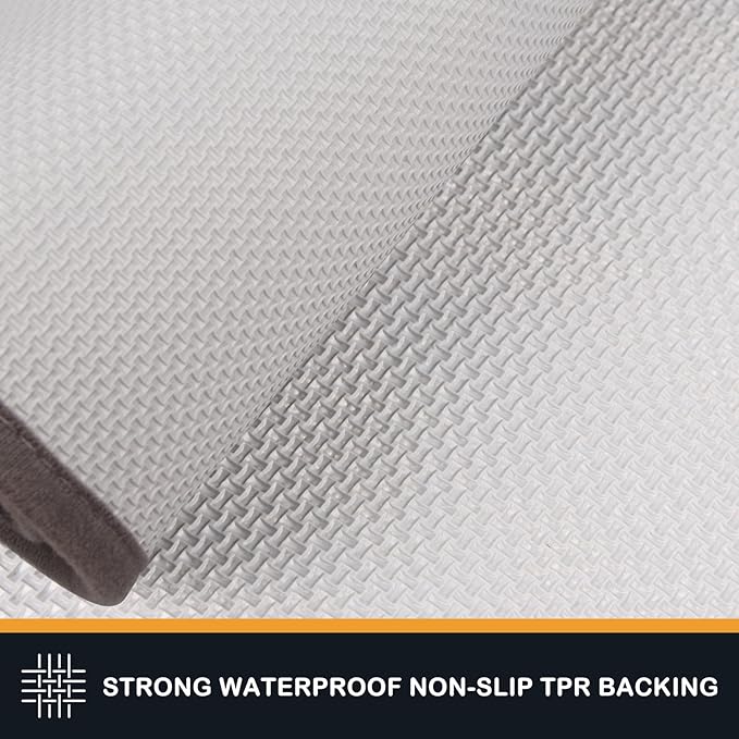PURRUGS Dirt Trapping Door Mat 24" x 59", Non-Skid/Slip Machine Washable Microfiber Entrance Rug, Shoes Scraper, Dog Doormat, Super Absorbent Floor Mat for Muddy Wet Shoes and Paws, Light Grey