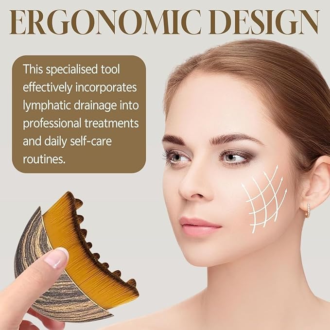 2PCS New Lymphatic Contour Face Brush, Contour Face Brush for Lymphatic Drainage, Ergonomically Designed to Fit The Skin Precisely, Face Lifting Tool for Skincare Routine|Portable Gua Sha Alternative