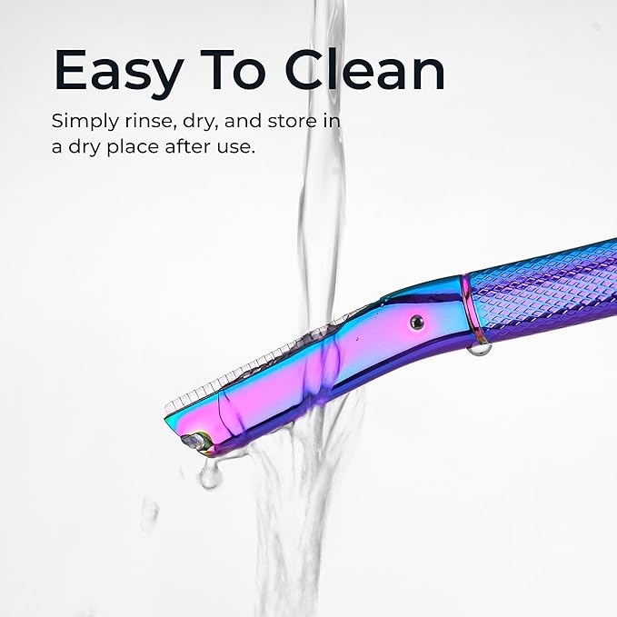 Eyebrow Razor, Face Razors for Women&Men, Eyebrow Trimmer Shaper with Precision Cover, Facial Shaver with 6 Blades (Rainbow)