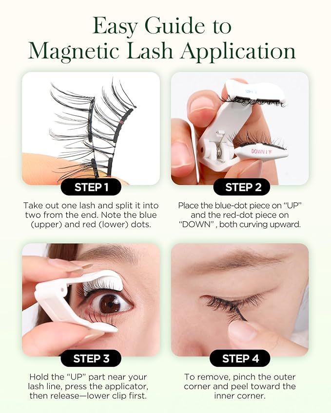 BEYELIAN Magnetic Eyelashes with Applicator, Upgrade Soft Magnetic Lashes Portable Magnetic Eyelashes Natural Look, Reusable, No Glue Needed Fales Eyelashes JH067 (All-In-One & Comfortable)