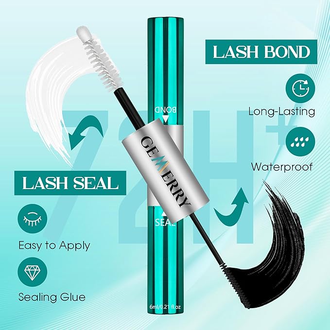 GEMERRY Fluffy Lash Extension Kit Thick Lash Clusters Kit Eyelash Clusters 280Pcs D Curl Eyelash Extension Kit With Lash Bond and Seal, Lash Tweezers, DIY Lash Extension(200P-10-18mm)