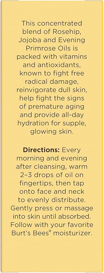 Burt's Bees Gua Sha Face Oil With Rosehip Seed Extract,Reduces Appearance of Fine Lines and Wrinkles,Use with Ice Roller & Facial Tools,Natural Origin Skin Care,0.51 fl. oz.,(Pack of 2)