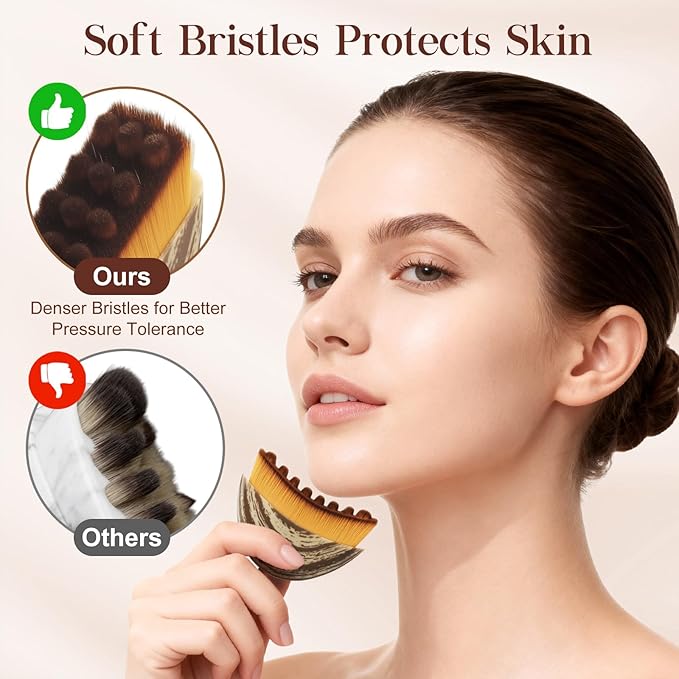 Lymphatic Contour Face Brush - Lymphatic Drainage Massager for Reducing Double Chin & Jawline Sculpting, Ultra-Soft Bristles for Lymphatic Drainage, Ergonomic Portable Design with Travel Case(1pcs)