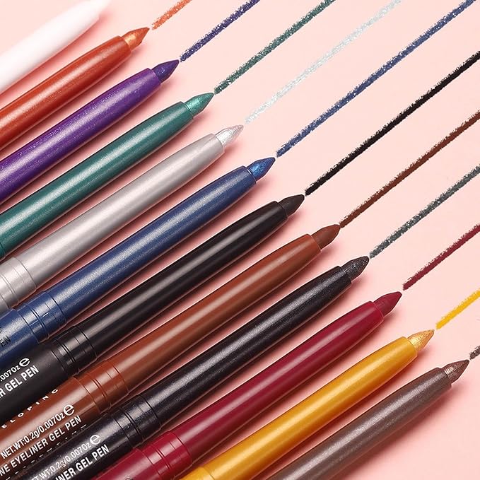 Waterproof Smudge-Proof Cream Eyeliner Set, Quick-Drying Smooth-Glide, 12 Versatile Shades Available, Beginner-Approved, Long-Lasting, Safe for Sensitive Eyes & All Skin Types 8#