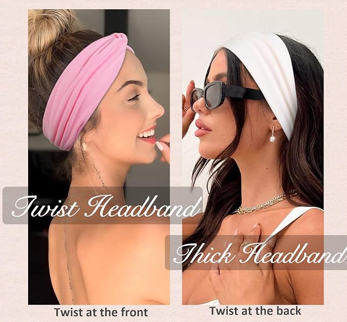 AKTVSHOW Headbands for Women 12PCS Non Slip Head Bands for Women's Hair, Wide Thick Hair Bands for Women, Trendy Hair Accessories for Women's Yoga, Workout, and Fashion