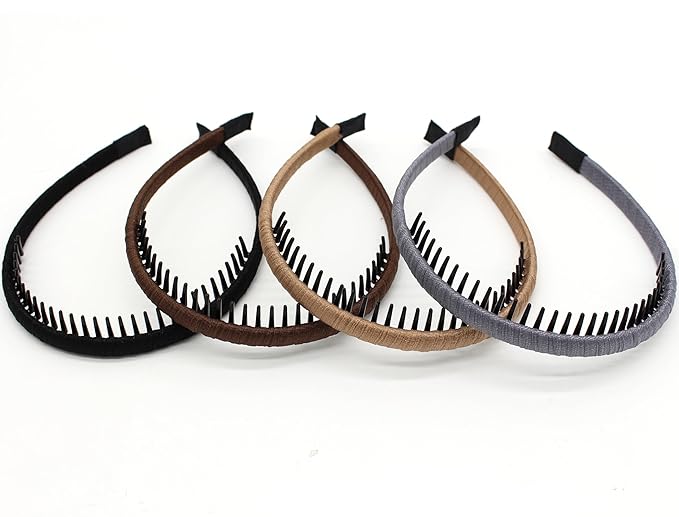 Zig Zag Hairbands - Head Bands for Women's Short Hair, Non-Slip Hair Accessories (4 Colors)