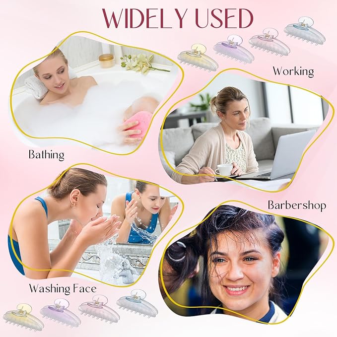 8 Pcs Large Acrylic Hair Claw Clips for Women Non-slip Strong Hold Jaw Clamps for Thick Thin Hair(French,Gradient Color)