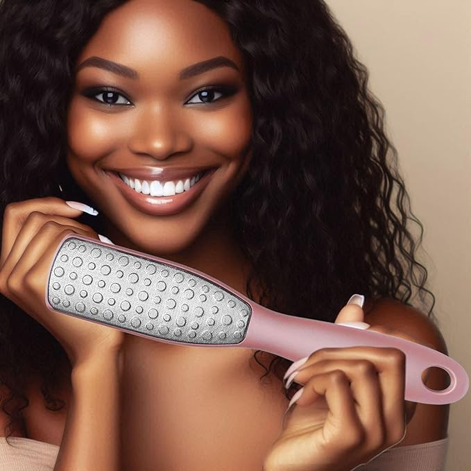 Professional Foot File & Callus Remover 2-in-1 Set – 9.6" Foot Rasp with 6.7" Nail File Included–Elegant Rose Gold–Dual-Sided, Durable & Hygienic Pedicure Tool for Smooth, Soft Feet–Wet & Dry Use